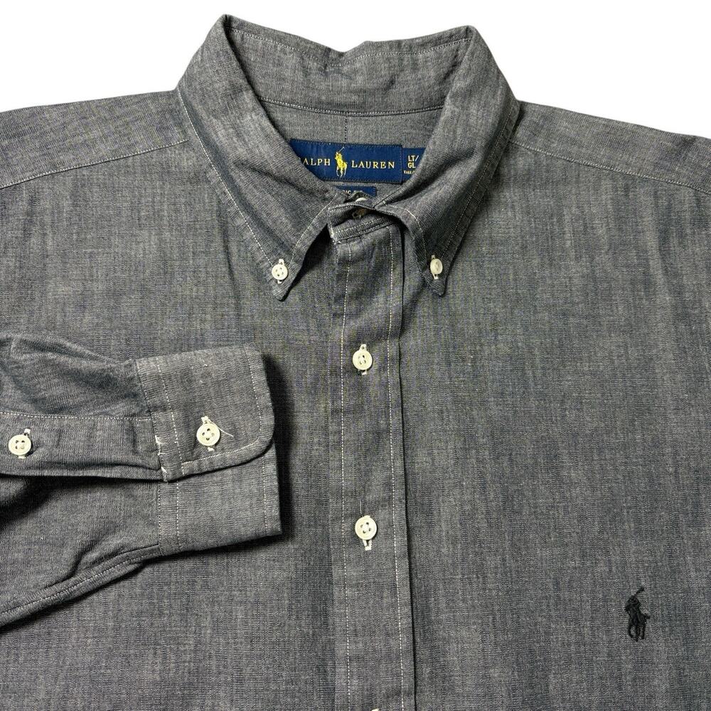 Ralph Lauren Shirt Men's Size Large Tall Dark Gray Pony Long Sleeve Classic Fit